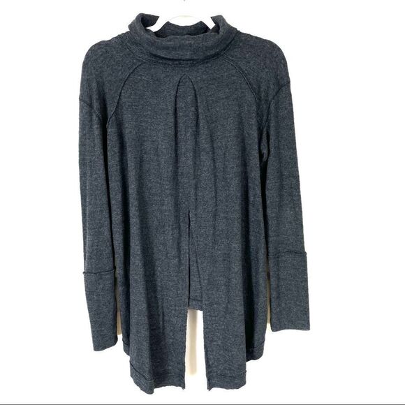 Free People Stone Cold Split Back Turtleneck Gray - Picture 5 of 16
